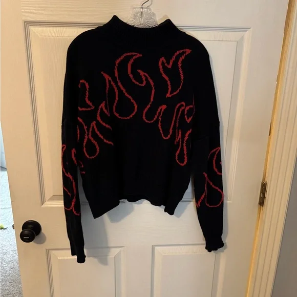 Black and Red Flame Sweater - Picture 2 of 4